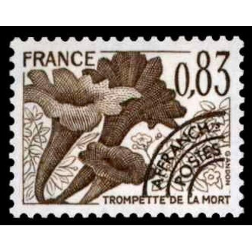 Timbre N°Pr159 Y&t 0,83f Sépia Champignons Trompette De La Mort Surchargé "Affranch. Postes"