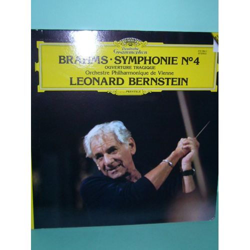 Disque Vinyle 33t Symphonie N°4 Ouverture Tragique. Par L'orchestre Philharmonique De Vienne Sous La Direction De Leonard Bernstein