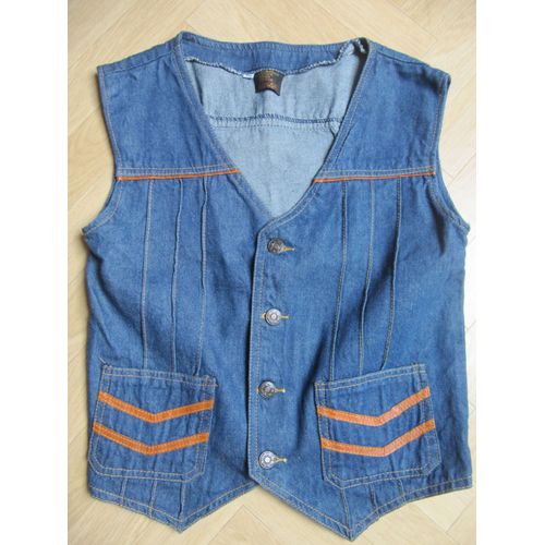 Gilet Sans Manche En Jean Bleu Foncé En 16 Ans