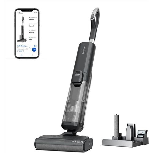 proscenic Aspirateur Laveur sans Fil WashVac F20, Aspirateur Nettoyeur Sec et Humide, Aspirateur Laveur 4 en 1, Aspirateur Eau et Poussière Parfait pour la Saleté Collante, Auto Nettoyage