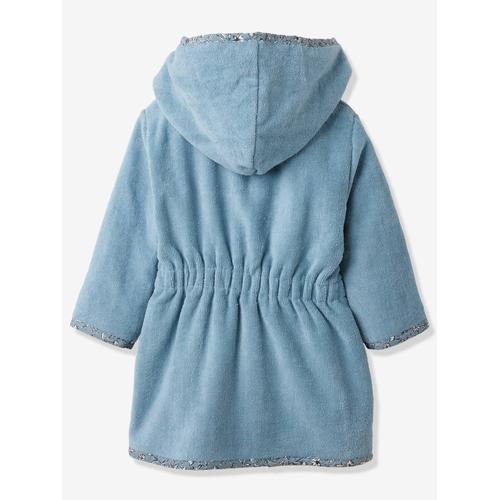 Peignoir Bébé Personnalisable India, Avec Coton Recyclé Bleu Imprimé