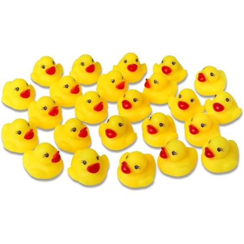 24pcs Canard En Caoutchouc Jouet De Bain Pour Enfants Flotteur Et Grincement Mini Canards Jaunes Jouets Pour Baignoire Pour Douche Articles De F¿¿Te..