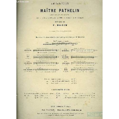 N°5 Bis Romance Pour Baryton Extraite De Maitre Pathelin