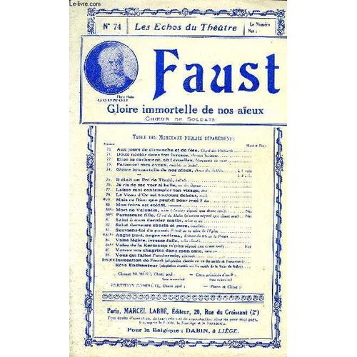 Les Echos Du Theâtre N°74. Gloire Immortelle De Nos Aïeux