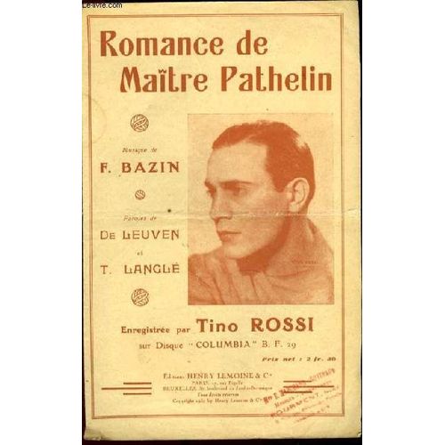 Romance Extraite De Maître Pathelin