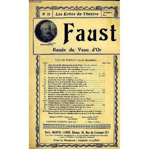 Les Echos Du Theâtre N° 78. Ronde Du Veau D'or