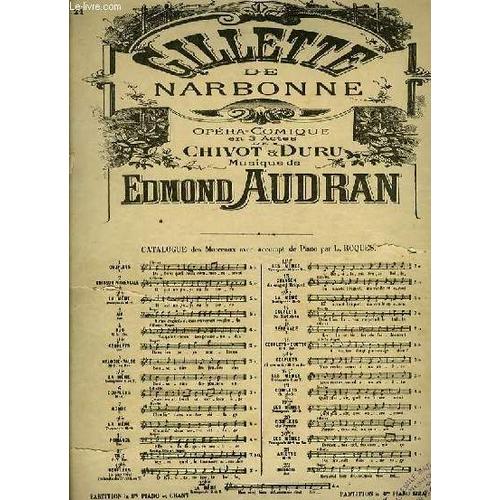 N°21 Ariette Extrait De L'opéra-Comique Gilette De Narbonne Piano Et Chant