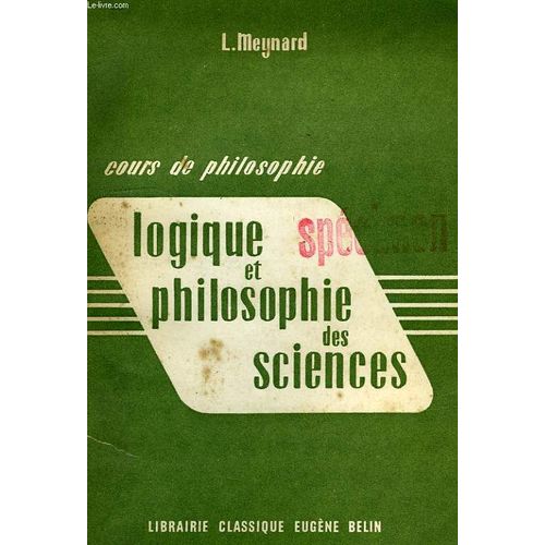 Cours De Philosophie, Logique Et Philosophie Des Sciences, Toutes Series Et Classes