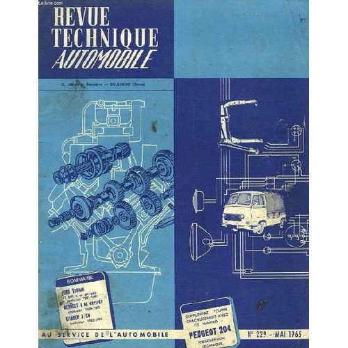 Revue Technique Automobile, N° 229, Mai 1965, Ford Taunus, Renault 4 Et Dérivés, Citroën 3 Cv