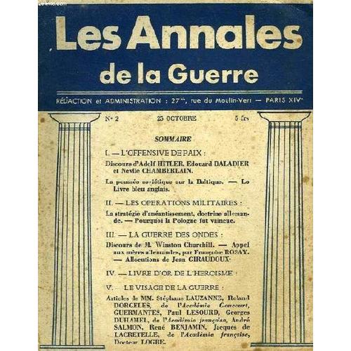 Les Annales De La Guerre, N° 2, 25 Oct. 1939