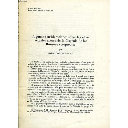 Algunas Consideraciones Sobre Las Ideas Actuales Acerca De La Filogenia De Los Briozoos Ectoproctos
