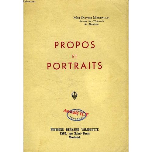 Propos Et Portraits