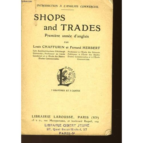Shops Ans Trades - Premiere Annee D'anglais