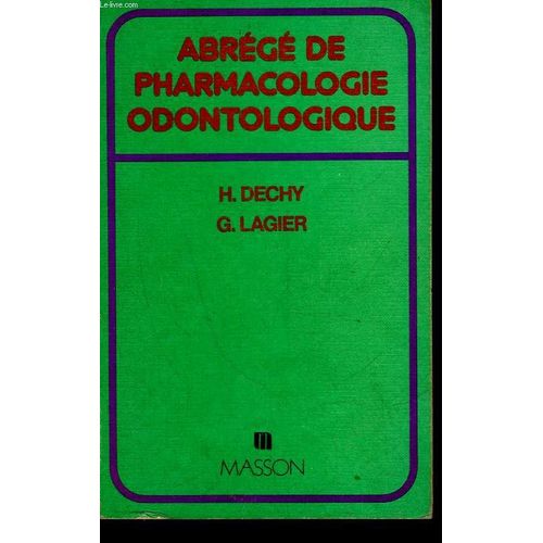 Abrege De Pharmacologie Odontologique