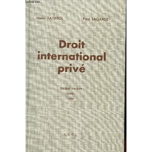 Droit International Prive - Tome 1