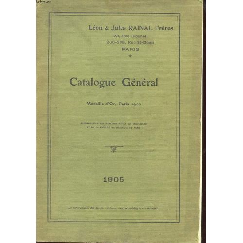 Catalogue Generale - Medialle D'or, Paris 1900