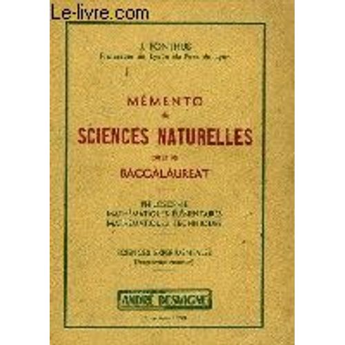 Memento De Sciences Naturelles Pour Le Baccalaureat