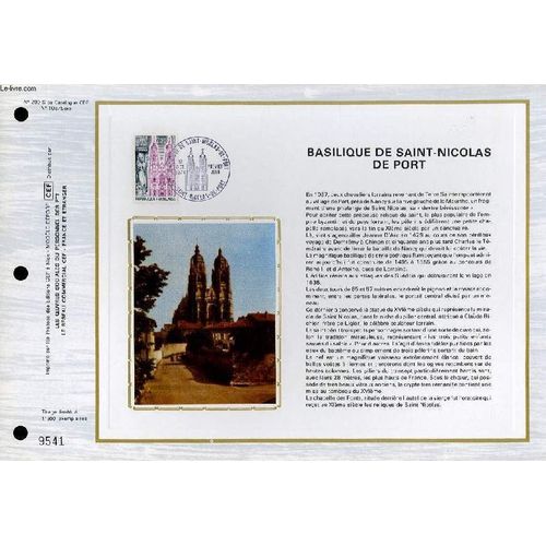 Feuillet Artistique Philatelique Sur Soie - Cef - Basilique De Saint-Nicolas De Port - N° 290s - N°108 Soie