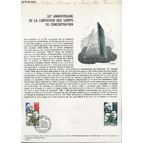 Document Philatelique Officiel N°24-75 - 30° Anniversaire De La Liberation Des Camps De Concentration (N°1853 Yvert Et Teillier)