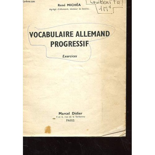 Vocabulaire Allemand Progressif - Exercice