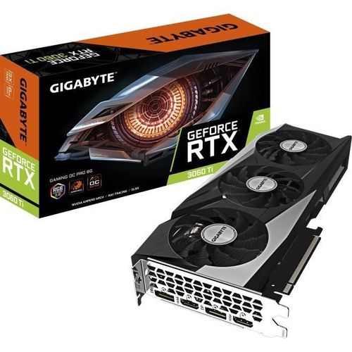 Gigabyte GeForce RTX 3060 Ti GAMING OC PRO 8G - Carte graphique - GF RTX 3060 Ti - 8 Go GDDR6 - PCIe 4.0 x16 - 2 x HDMI, 2 x DisplayPort