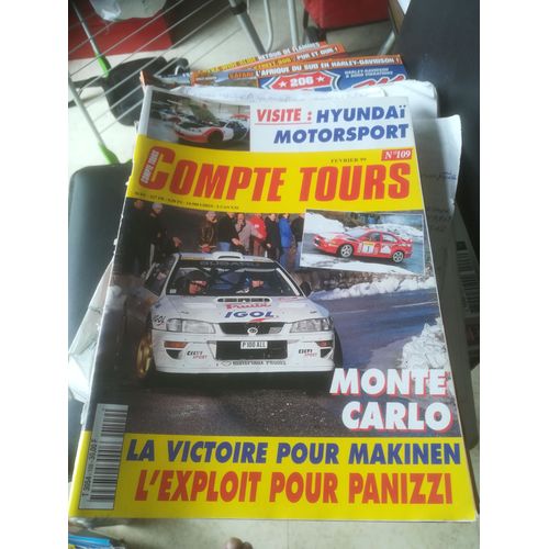 Compte Tours 109 De 1999 Monte Carlo,Ford Escort Rs1800,Buggy Porsche 3.6,Peugeot Sport