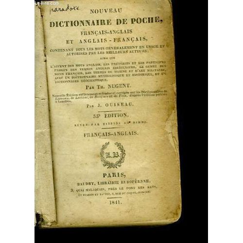 Nouveau Dictionnaire De Poche Français / Anglais Et Anglais / Français