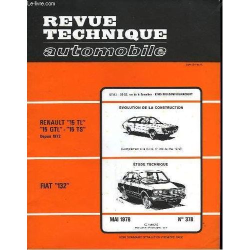 Revue Technique Automobile. N°378