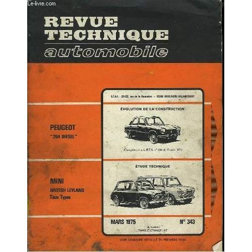 Revue Technique Automobile. N°343