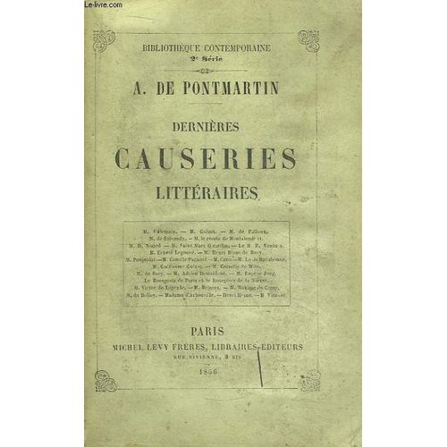 Dernières Causeries Littéraires