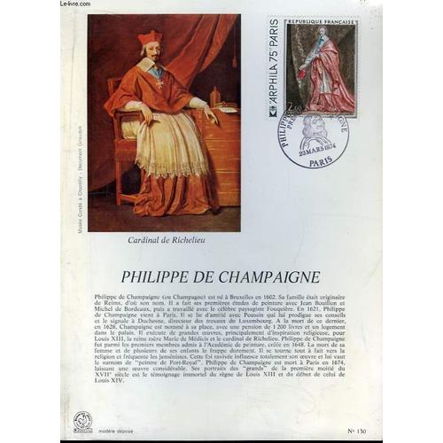 Document Philatélique Premier Jour, Avec Timbre Oblitéré N°130 : Philippe De Champaigne