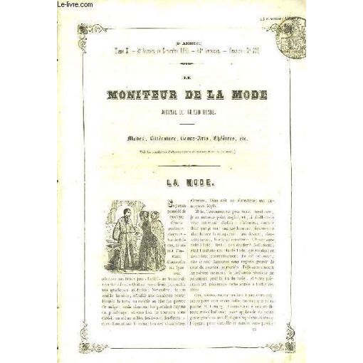 Revue Ancienne "Le Moniteur De La Mode" - Année 1866 - Édition Originale Reliée - Gravures Coloriées Second Empire