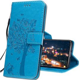 Coque Pour Realme 7 Rabat Etui,Realme 7 Protection Housse En Cuir Pu,Coques Portefeuille Pour Realme 7 4g Smartphone. Kt1 Wish Tree Blue