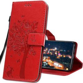 Coque Pour Realme 7 Pro Rabat Etui,Realme 7 Pro Protection Housse En Cuir Pu,Coques Portefeuille Pour Realme 7 Pro Smartphone. Kt1 Wish Tree Red