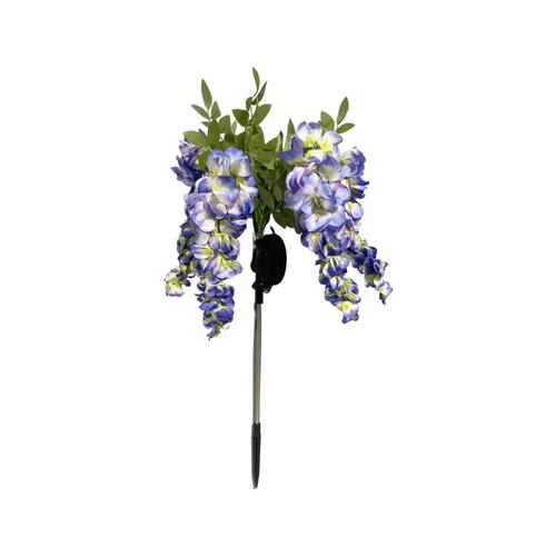 [Ander Online] Lampe Solaire Violette À Glycine, Lampe De Cour De Jardin, Lampe D'arrangement Floral Simulée
