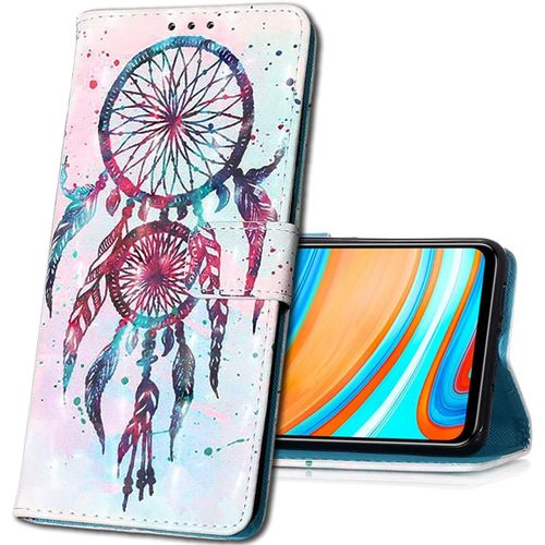 Coque Pour Xiaomi Redmi Note 10,Etui Nouveau 3d Effet Cuir Pu+Tpu Silicone Carte Antichoc Support Portefeuille Magnetique Housse Pour Xiaomi Redmi Note 10s. Yb Double Campanula