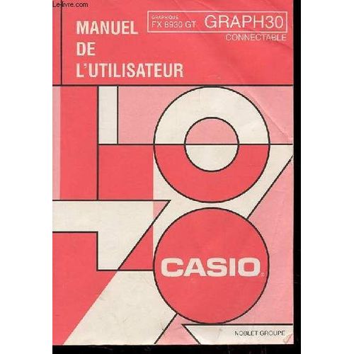 Manuel De L'utilisateur Casio Fx8930 Gt Graph30