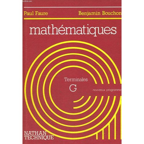 Mathématiques - Classes De Terminales G, Nouveau Programme