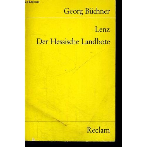 Lenz · Der Hessische Landbote. Textausgabe Mit Editorischer Notiz Und Nachwort