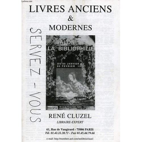 Livres Anciens Et Modernes, Rene Cluzel, Libraire-Expert