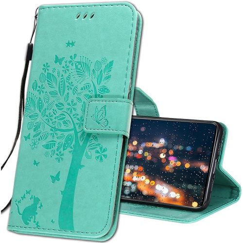 Coque Pour Xiaomi Mi 10 Rabat Etui,Xiaomi Mi 10 Pro Protection Housse En Cuir Pu,Coques Portefeuille Pour Xiaomi Mi 10 / Xiaomi Mi 10 Pro Smartphone. Kt1 Wish Tree Green
