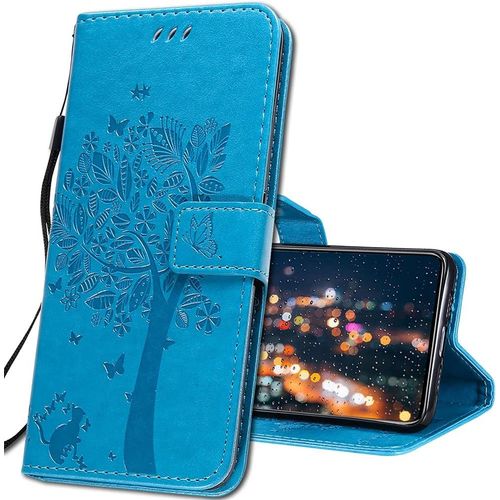 Coque Pour Oppo Find X2 Lite Rabat Etui,Oppo Find X2 Lite 5g Protection Housse En Cuir Pu,Coques Portefeuille Pour Oppo Find X2 Lite 5g Smartphone. Kt1 Wish Tree Blue