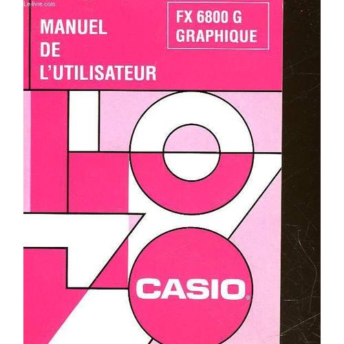 Casio - Fx 6800 G Graphique Manuel De L'utilisateur