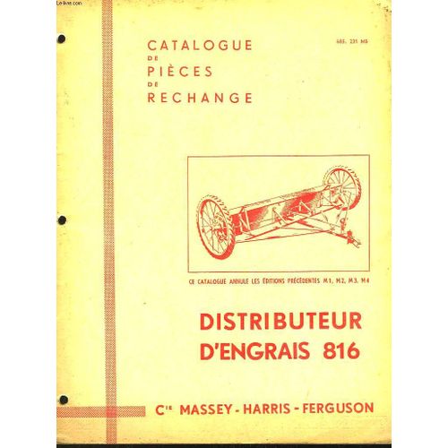 Catalogue De Pieces De Rechange - Distributeur D'engrais 816