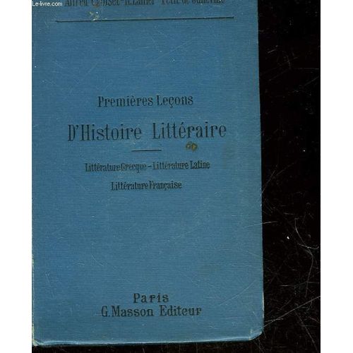 Premieres Lecond D'histoire Litteraire