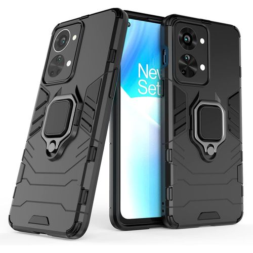 Coque Pour Oneplus Nord 2t 5g - Double Couche Renforcee Defense Antichoc Armure Theme Militaire Housse Etui Avec 360 Rotation Bague Support Pour Oneplus Nord 2t 5g Hb Black