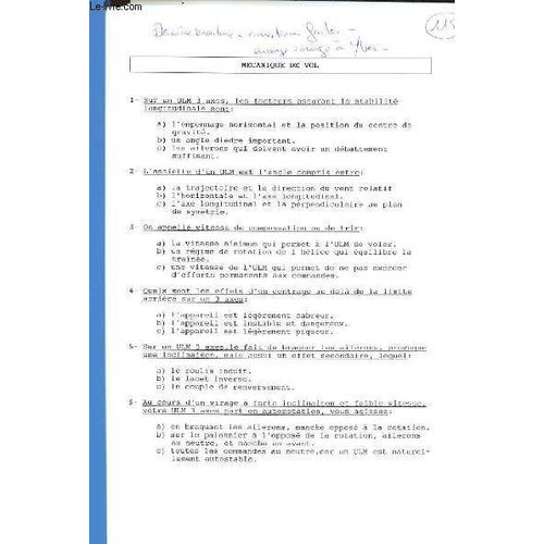 Mecanique De Vol + Campagne Securite