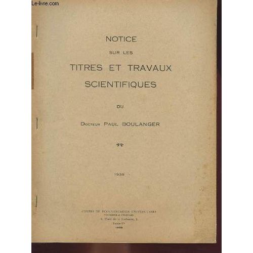 Titres Et Travaux Scientifiques