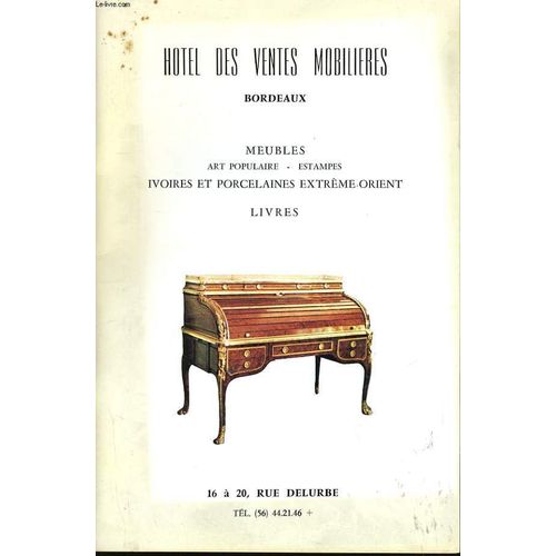 Catalogue De Ventes Aux Encheres Publiques De Meubles
