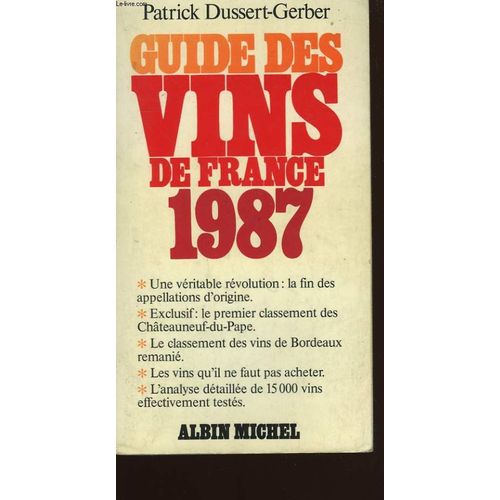 Guide Des Vins De France 1987